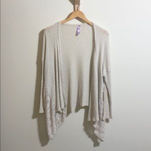 cream mixed textured cardigan
